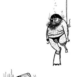 A Pirate Scuba Diver Gets Lowered Down To Recover by Edward Steed