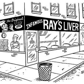 A Pizza Place With A Huge Sign And Logo.  A Pizza by Ward Sutton