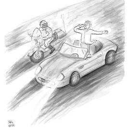 A Policeman Is Seen Pulling Over A Man Who by Paul Noth