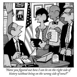 A Politician At His Desk Speaks To Three by William Haefeli