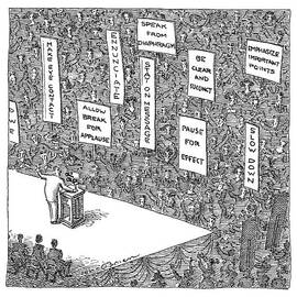 A Politician Stands In Front Of An Audience by John O'Brien