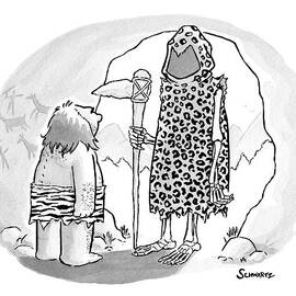 A Prehistoric Grim Reaper Wearing Animal Print by Benjamin Schwartz