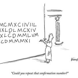 A Roman Chisels A Long Sequence Of Roman Numerals by Ken Krimstein