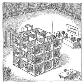 A Rubik's Cube Comprised Of Cubicles With Workers by John O'Brien