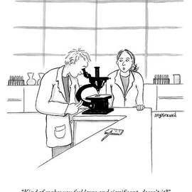 A Scientist Looking Into A Microscope by Amy Kurzweil