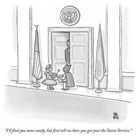 A Secret Service Agent Speaks To Two Children Who by Paul Noth