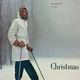 A Skier In A White Stag Parker by George Barkentin