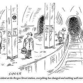 A Subway Rider Hears A Subway Announcement by David Sipress