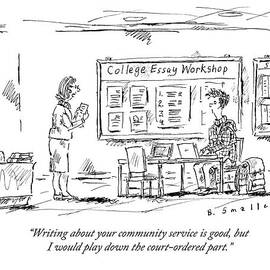 A Teacher Holding A Paper Talks To A Student by Barbara Smaller