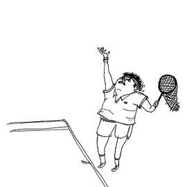 A Tennis Player Holds A Fishing Net Instead by Edward Steed