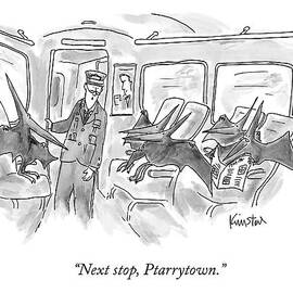 A Train Conductor Makes An Announcement To A Car by Ken Krimstein