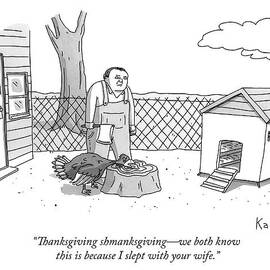 A Turkey With Its Head Against A Tree Stump by Zachary Kanin