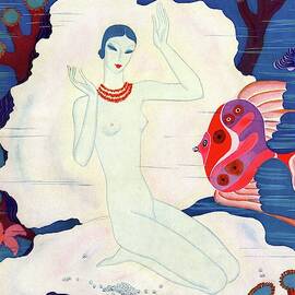 A Vintage Vogue Magazine Cover Of A Naked Woman by Eduardo Garcia Benito