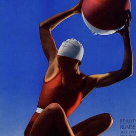 A Vintage Vogue Magazine Cover Of A Woman by Edward Steichen