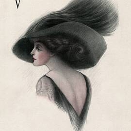 A Vintage Vogue Magazine Cover Of A Woman by F Rose