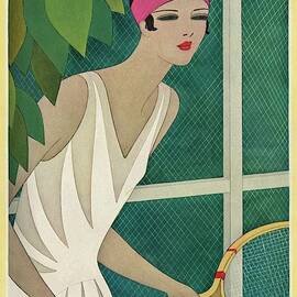 A Vintage Vogue Magazine Cover Of A Woman by Harriet Meserole