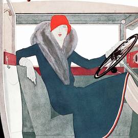 A Vintage Vogue Magazine Cover Of A Woman by Pierre Mourgue