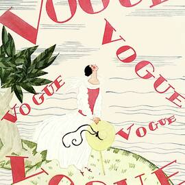 A Vintage Vogue Magazine Cover Of An Angel by Georges Lepape