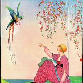 A Vogue Cover Of A Woman With A Bird by George Wolfe Plank