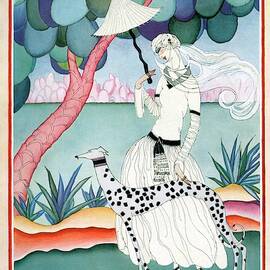 A Vogue Cover Of A Woman With A Dalmatian by Helen Dryden