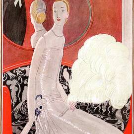 A Vogue Cover Of A Woman With A Fan by Eduardo Garcia Benito