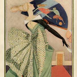 A Vogue Cover Of A Woman With A Fan by George Wolfe Plank