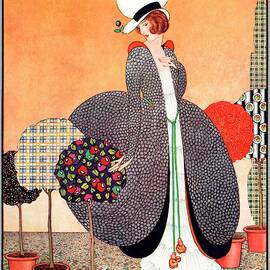 A Vogue Cover Of A Woman With Fabric Swatch Pot by George Wolfe Plank