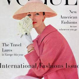 A Vogue Cover Of Evelyn Tripp Wearing Pink by Karen Radkai