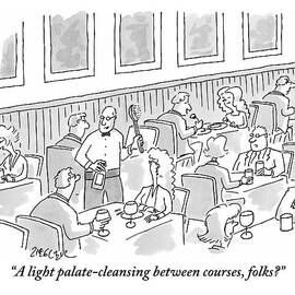 A Waiter Stands Over A Couple's Table by Jack Ziegler