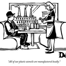 A Waitress At A Diner Talks To A Customer by Drew Dernavich