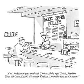 A Waitress Takes A Man's Order In A Diner by Jack Ziegler