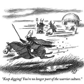 A Warrior Speeds By On Horseback While Two Others by Frank Cotham