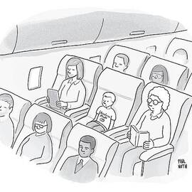 A Well-behaved Boy On An Airplane Wears A T-shirt by Paul Noth