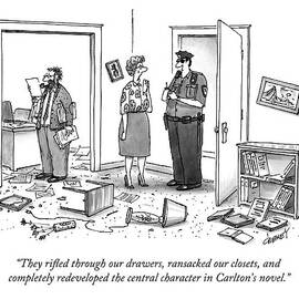 A Wife Talking To A Policeman In A Destroyed by Tom Cheney