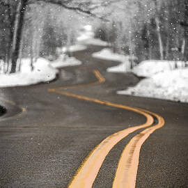 A Winter Drive Over A Winding Road by Duluth To Door County Photography