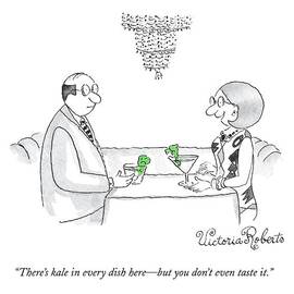 A Woman Addresses A Man Across A Restaurant Table by Victoria Roberts