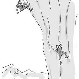 A Woman Climbs After And Calls Out To A Young by Kim Warp