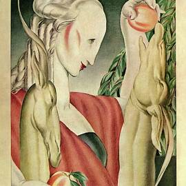 A Woman Feeding Apples To A Deer by J Franklin Whitman Jr