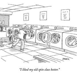 A Woman Is Seen Carrying A Laundry Basket by Jack Ziegler