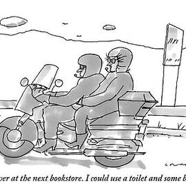 A Woman On The Back Of A Motorcycle Talks by Michael Crawford