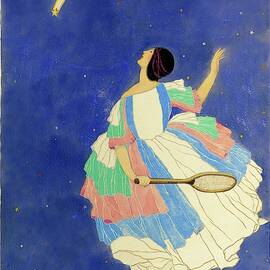 A Woman Playing Tennis In A Starscape by George Wolfe Plank