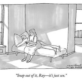 A Woman Sits On The Bed Beside A Face-down Man by Michael Crawford