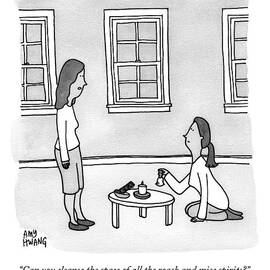 A Woman Speaks To Another Woman Who Kneels by Amy Hwang