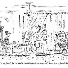 A Woman Stands With Her Fiancee At The Desk by Barbara Smaller