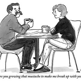 A Woman Talks To A Man With A Mustache by Carolita Johnson