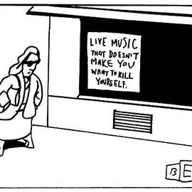 A Woman Walks Past A Sign In A Store Window Which by Bruce Eric Kaplan