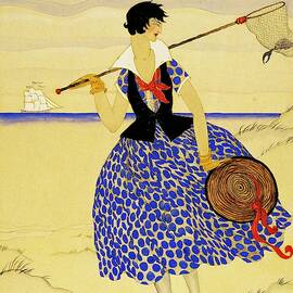 A Woman With A Crab Net by Helen Dryden