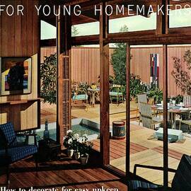 A Wood Paneled Living Room by Ernest Silva