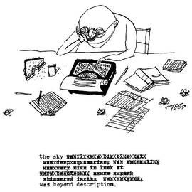 A Writer Relaxes Behind His Typewriter by Edward Steed