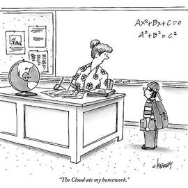 A Young Boy Speaks To His Teacher In A Classroom by Tom Cheney